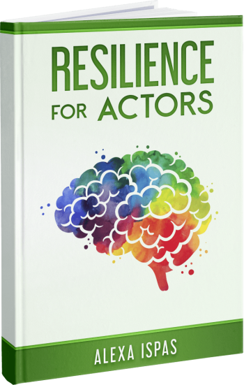 Book cover of "Resilience for Actors" by Alexa Ispas with colorful brain illustration